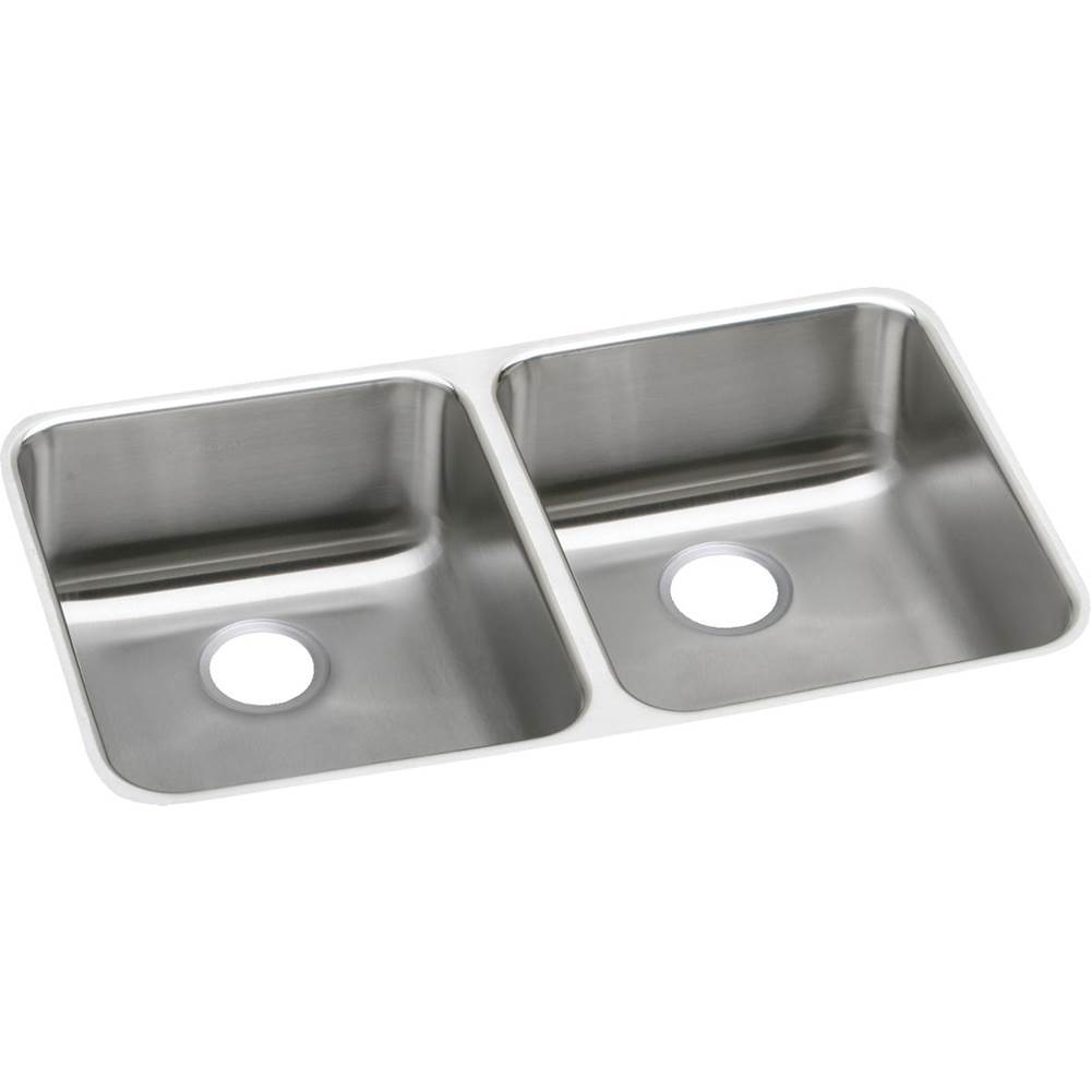 Elkay Lustertone Classic Stainless Steel, 31-3/4'' x 16-1/2'' x 4-3/8'', Equal Double Bowl Undermount ADA Sink