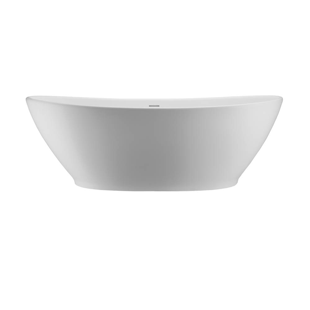 MTI Baths Elise Sculpturestone Freestanding Integral Pedestal Air Bath - Gloss White (72.875X37)