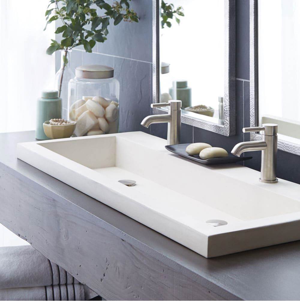 Native Trails Trough 4819 Bathroom Sink in Pearl-No Faucet Holes