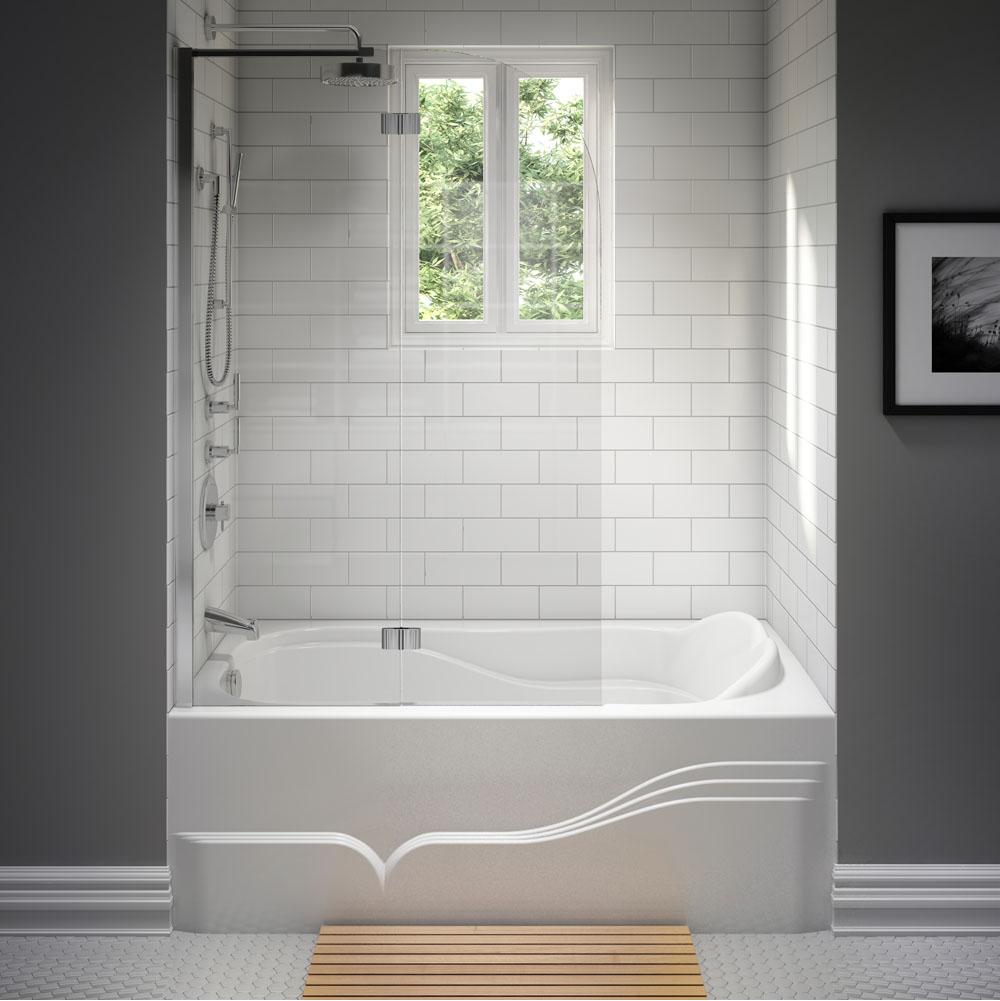 Neptune DAPHNE bathtub 32x60 with Tiling Flange and Skirt, Left drain, Whirlpool/Mass-Air, Biscuit