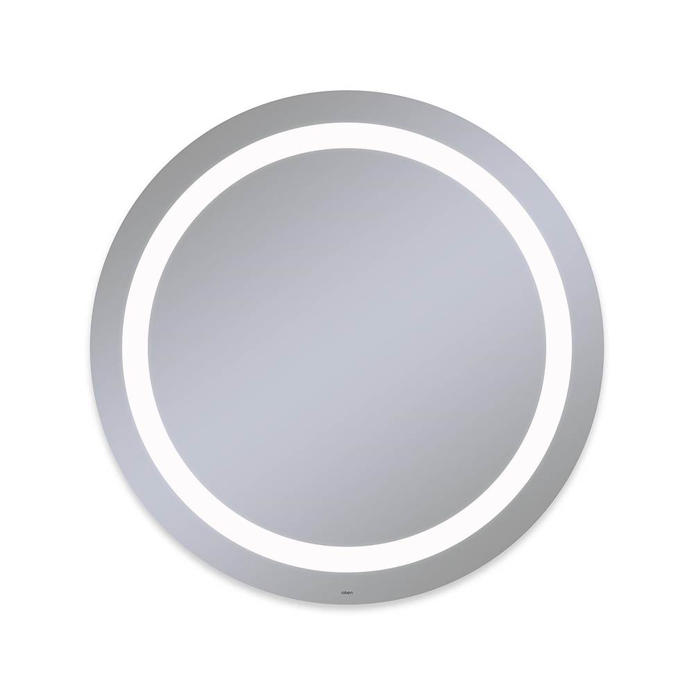 Robern Vitality Lighted Mirror, 40'' Circle, Inset Light Pattern, 4000K Temperature (Cool Light), Dimmable, Defogger
