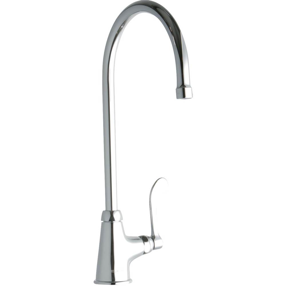 Elkay Single Hole with Single Control Faucet with 8'' Gooseneck Spout 4'' Wristblade Handle Chrome