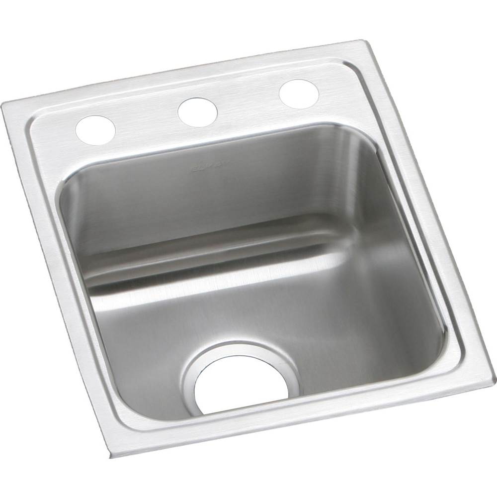 Elkay Lustertone Classic Stainless Steel 13'' x 16'' x 6-1/2'', 3-Hole Single Bowl Drop-in ADA Sink