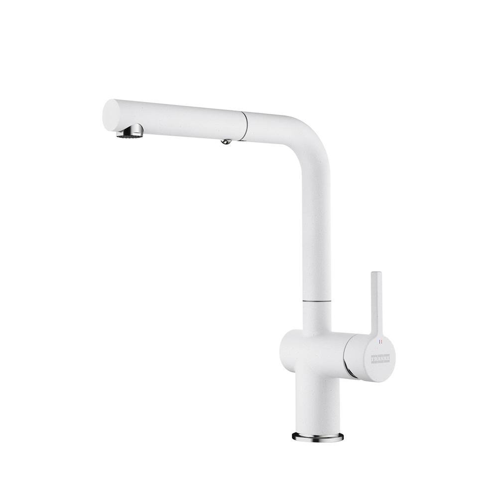 Franke 12.25-inch Contemporary Single Handle Pull-Out Faucet in Polar White, ACT-PO-PWT