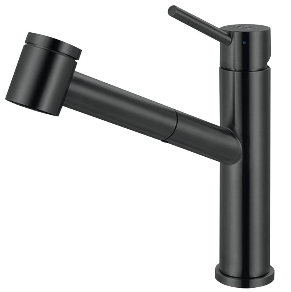 Franke Steel 9-in Single Handle Pull-Out Kitchen Faucet in Industrial Black, STL-PO-IBK