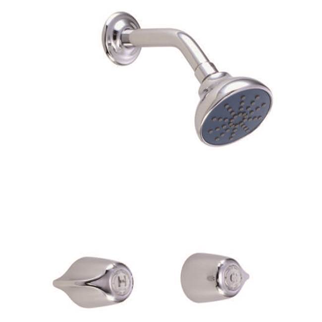 Gerber Plumbing Gerber Classics Two Metal Fluted Handle Threaded Escutcheon Shower Only Fitting with IPS/Sweat Connections 1.75gpm Chrome