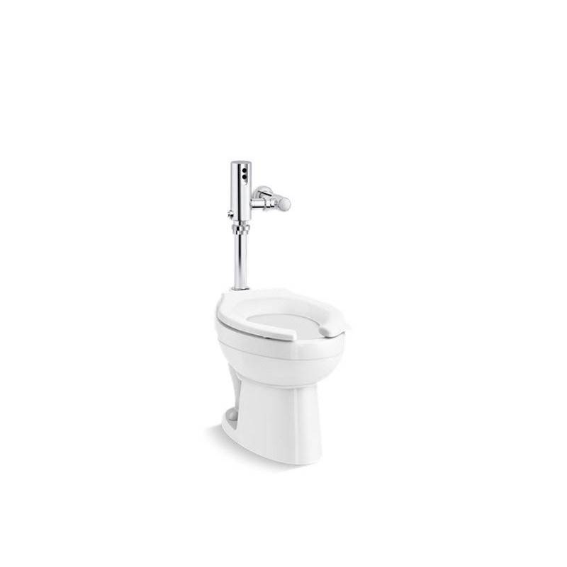 Kohler Wellcomme™ Ultra Commercial antimicrobial toilet with Mach® Tripoint® touchless DC 1.0 gpf flushometer