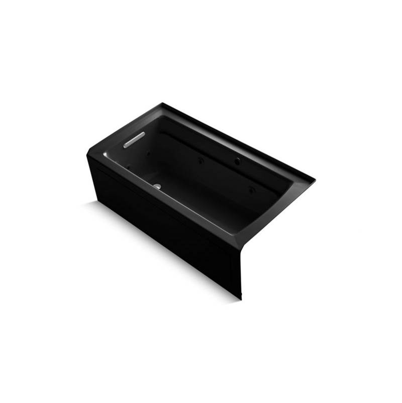 Kohler Archer® 60'' x 32'' alcove whirlpool bath with Bask® heated surface, integral apron, integral flange and left-hand drain
