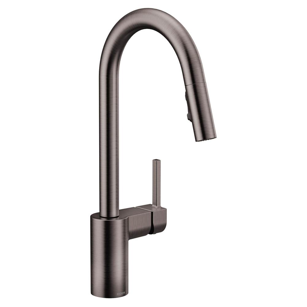Moen Align One-Handle Modern Kitchen Pulldown Faucet with Reflex and Power Clean Spray Technology, Spot Resist Black Stainless