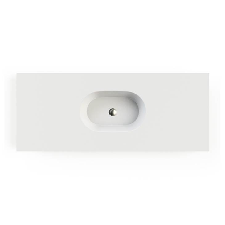 MTI Baths Leona 1 Sculpturestone Counter Sink Single Bowl Up To 80''- Matte White