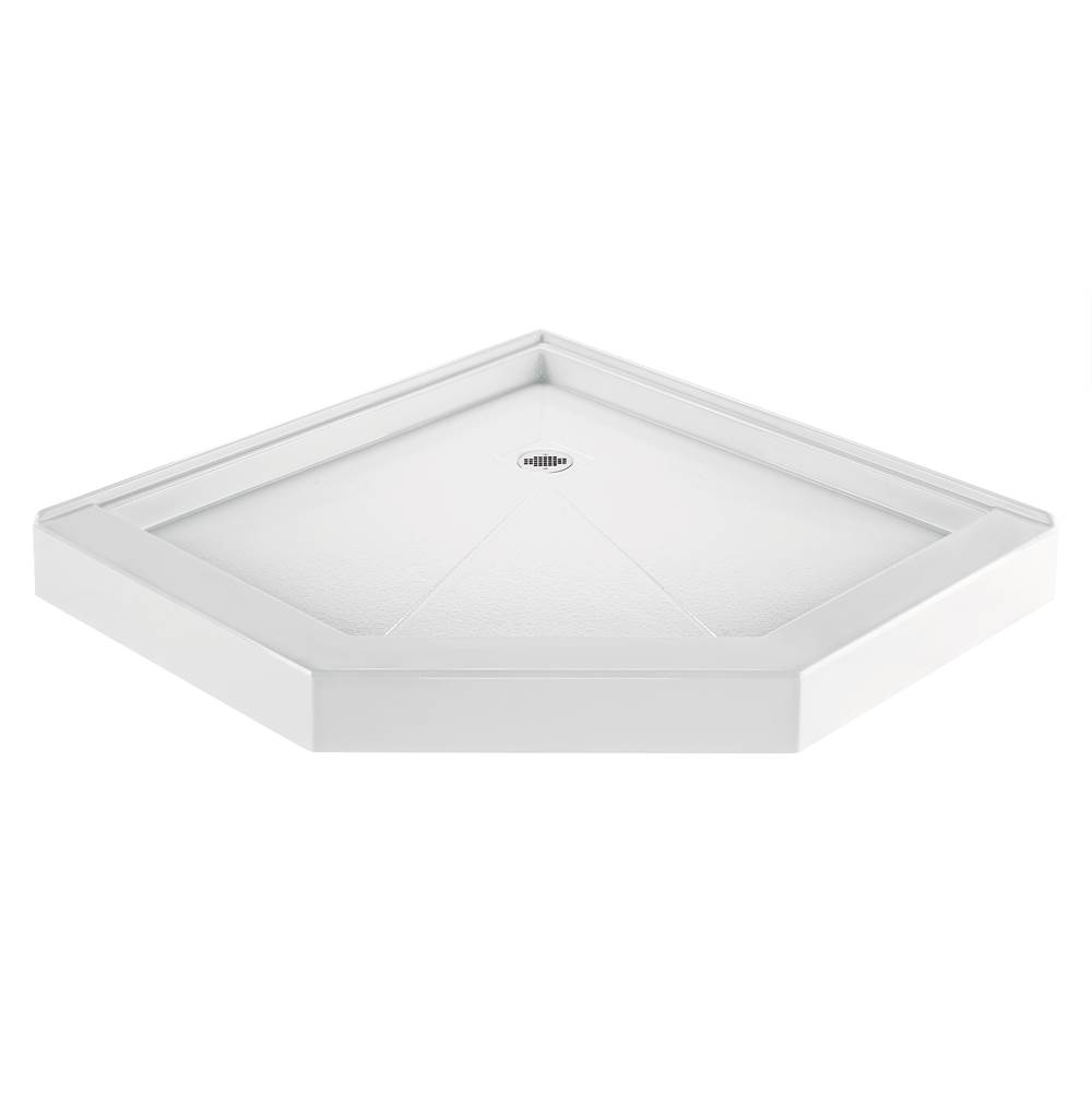 MTI Baths 3636 Acrylic Cxl Center Drain Neo Angle 2-Sided Integral Tile Flange - Biscuit