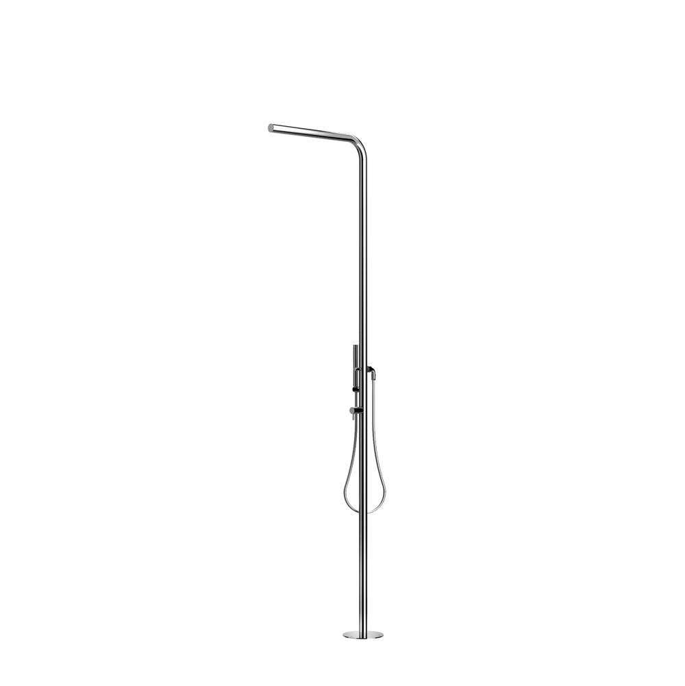 Outdoor Shower ''Skinny'' Free Standing Single Supply Shower Unit - Hand Spray - Concealed Shower Head