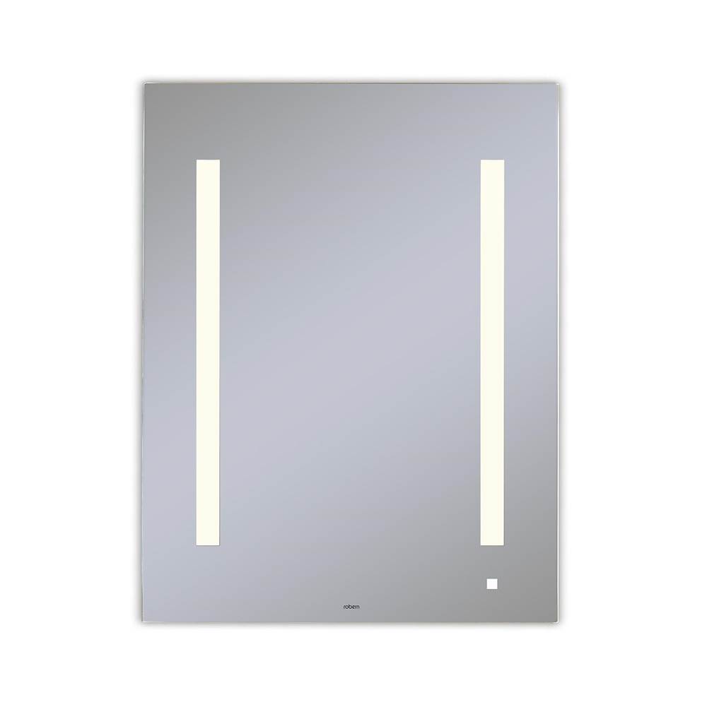 Robern AiO Lighted Mirror, 24'' x 30'' x 1-1/2'', LUM Lighting, 2700K Temperature (Warm Light), Dimmable, OM Audio, USB Charging Ports