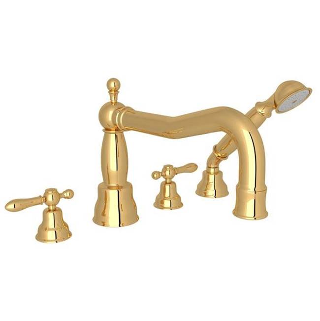 Rohl Arcana™ 4-Hole Deck Mount Tub Filler With Column Spout