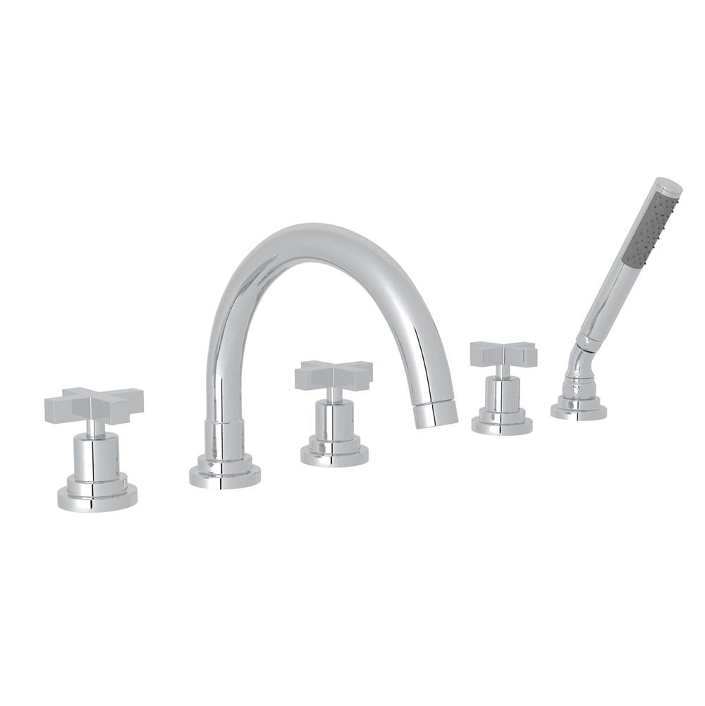 Rohl Lombardia® 5-Hole Deck Mount Tub Filler With C-Spout