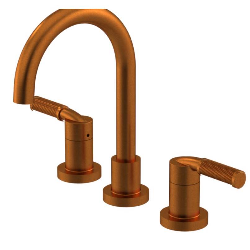 Rubinet Widespread Lav. Set. (less drain) in Antique Copper Matte With Natural Brass Accent