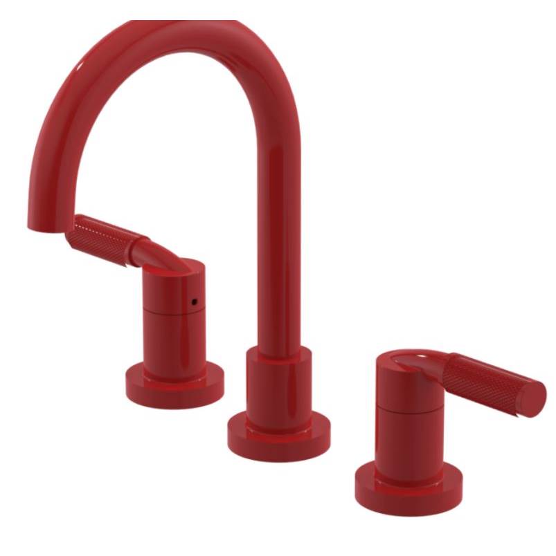 Rubinet Widespread Lav. Set. (less drain) in Red With Matt White Accent