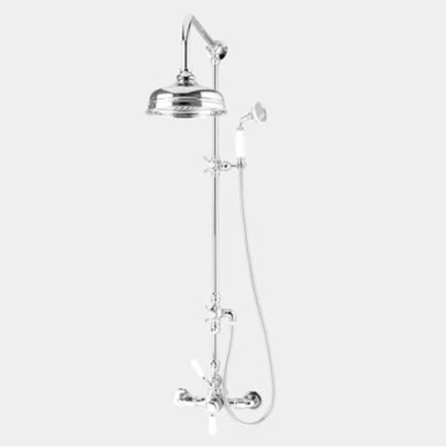 Sigma Butler Mill 1/2'' Exposed Thermostatic Shower Set with #98 CROSS HANDLE  POLISHED BRASS PVD .40
