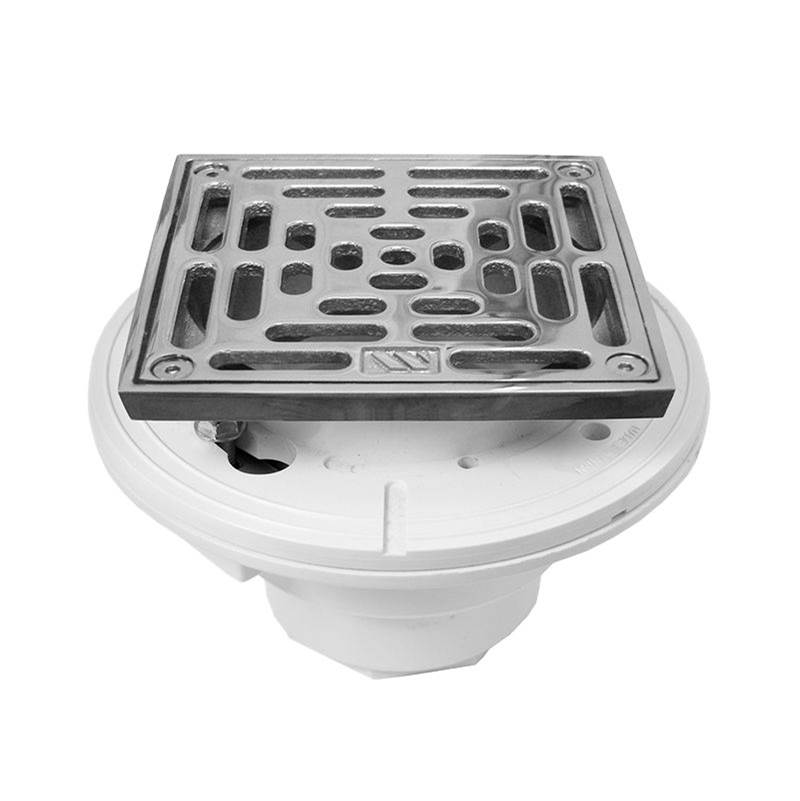 Sigma 6'' Square PVC Shower Drain with Solid Nickel Bronze Top TRIM SLATE PVD .46