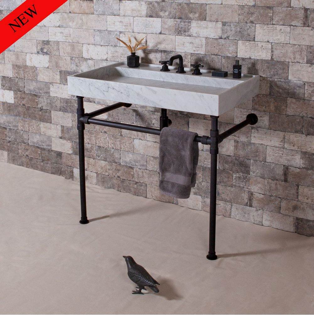 Stone Forest Elemental Legs With Crossbar, For 36''X22'' Sinks.  Not For Trough Consoles