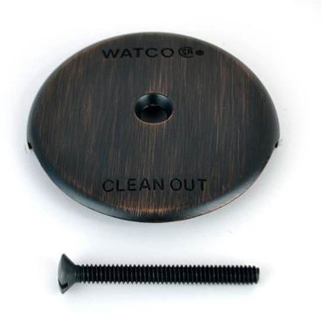 Watco Manufacturing Overflow Plate Kit 1-Hole Faceplate One Screw Rubbed Bronze