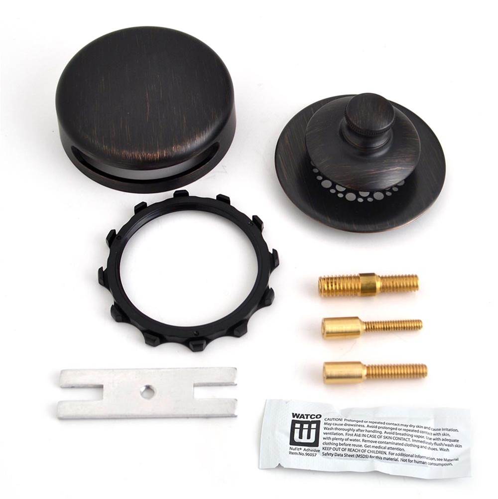 Watco Manufacturing Universal Nufit Innovator Pp Trim Kit - Silicone Rubbed Bronze Grid Strainer All 3 Threaded Adapter Pins