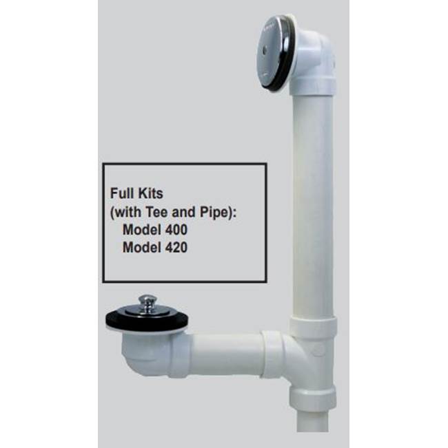 Watco Manufacturing Push Pull Perfect Fit Bath Waste For Tubs To 16-In Sch 40 Pvc Chrome Plated